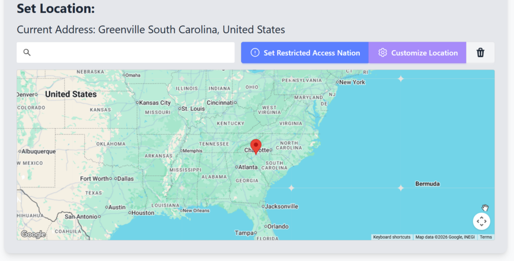 google maps locator placement tool restricted access and latitude and longitude img